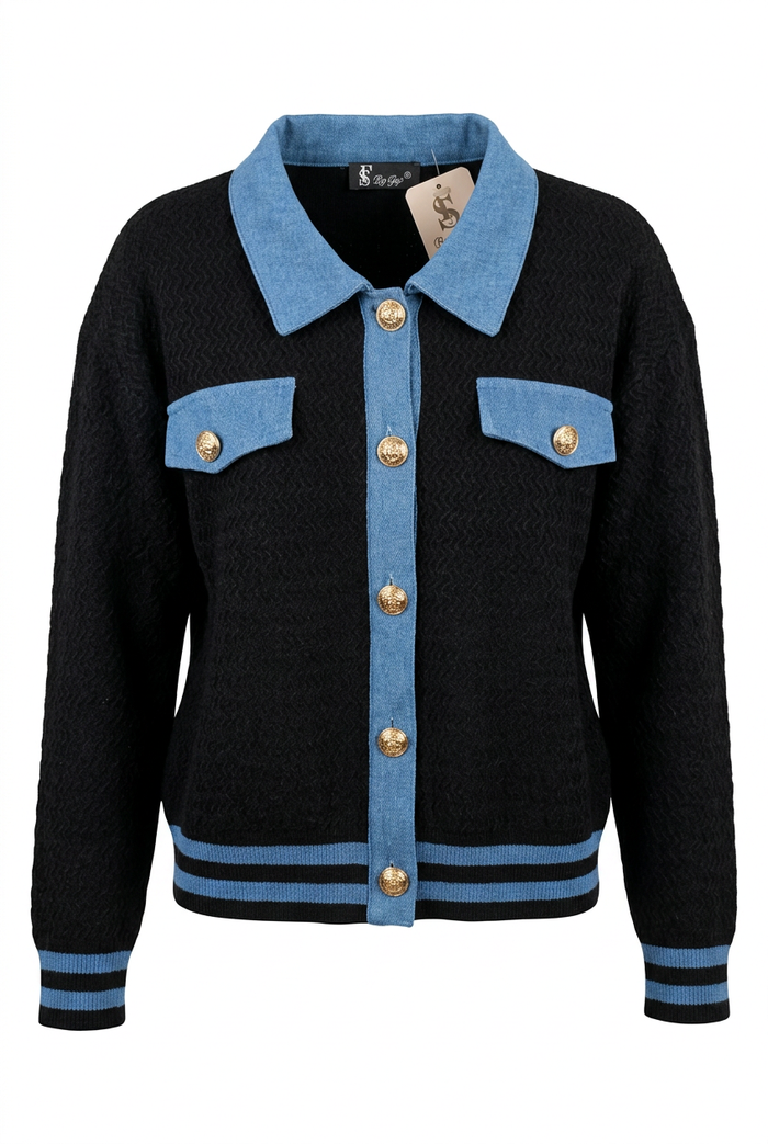 BUSO HILO CON CUELLO Y PUÑO JEAN