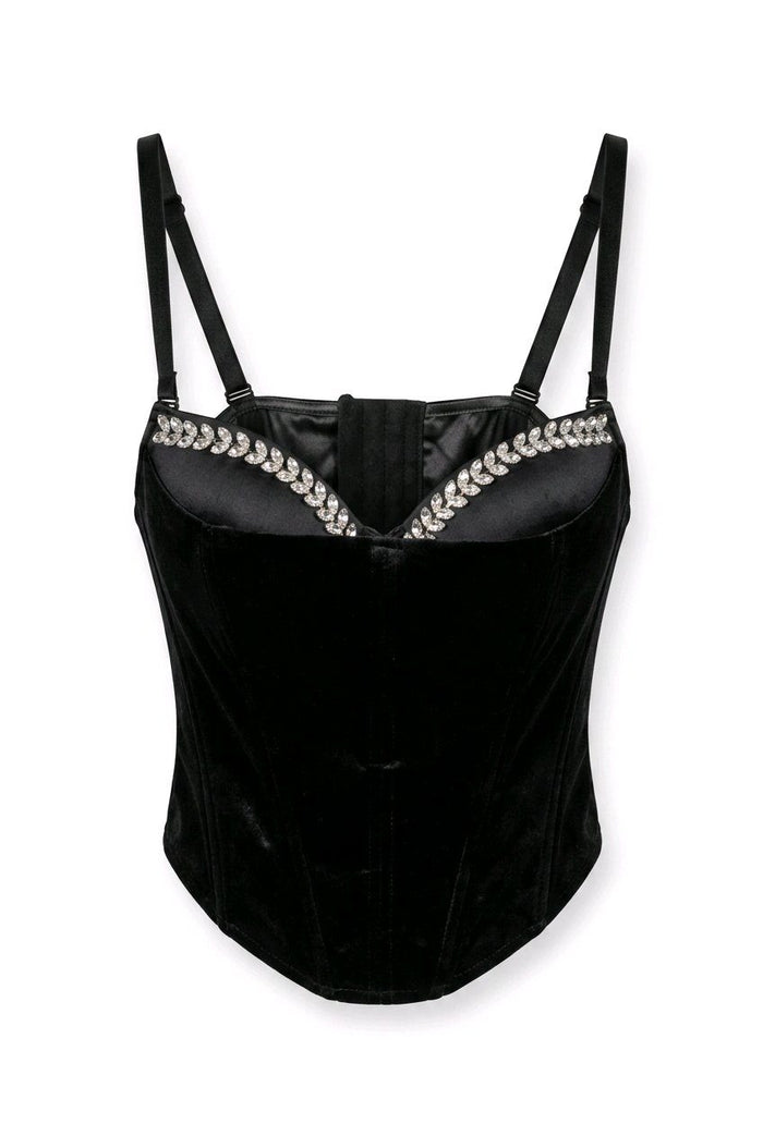 CORSET SATIN PIEDRAS COPAS
