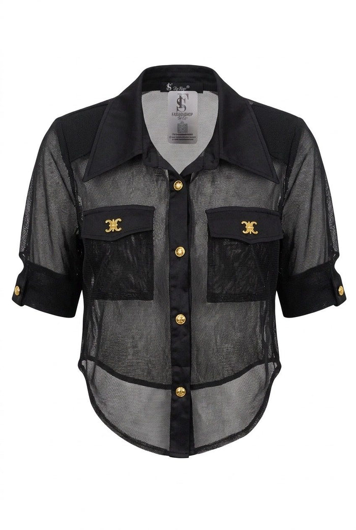 CAMISERA M CORTA BOTON DORADO