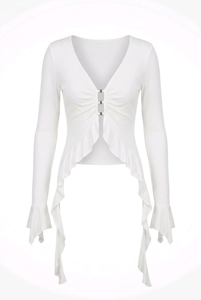 BLUSA CON PUNTAS Y FLECOS BALBOA